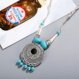 2020 Indian Flower Necklaces Ethnic Bohemia Tribal Chain Statement Pendant For Women Hollow Shape Jewelry