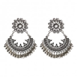 2020 Vintage Flower Earrings For Women Brincos Ethnic Boho Bells Tassel jhumka Earrings Indian Jewelry