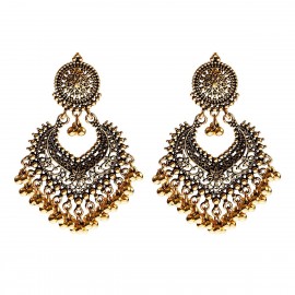 2022 Vintage Ethnic Women's Heart Shape Hollow Earrings Boho Ladies Indian Earring Wedding Jewelry