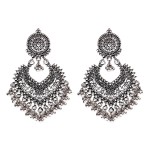 2022 Vintage Ethnic Women's Heart Shape Hollow Earrings Boho Ladies Indian Earring Wedding Jewelry