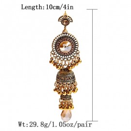 2022 Women's Vintage Ethnic Silver Color Indian Jhumka Bell Tassel Earrings Retro Gypsy Drop Earrings Brincos Jewelry