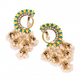 Afghan Indian Jewelry Jhumka Earrings For Women Gypsy Gold Color Dripping Oil Flower Earrings Fashion Jewelry