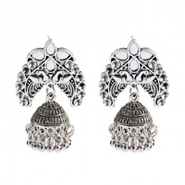 Classic Three Bells Long Indian Ladies Earrings Tibetan Jewelry Orecchini Etnici Vintage Silver Color Alloy Wedding Earrings