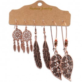 Ethnic Boho Leaf Hollow Earrings Set For Women 2020 Vintage Champagne Gold Silver Color Alloy Ornament Charm Jewelry Accessories