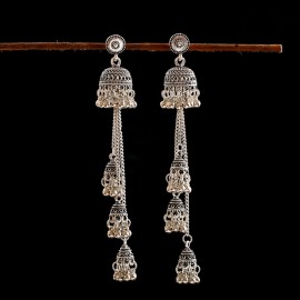 Ethnic Long Dangle Earrings Jhumka Indian Earrings For Women Vintage Drop Earring Lantern Palace Earrings Orecchini Etnici