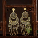 Ethnic Women's Flower Gold Color Long Dangle Earrings Jhumka Indian Earrings Palace Orecchini Donna Vintage  Lantern Earring