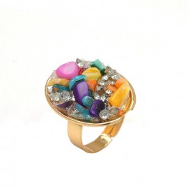 New Boho Irregular Stone Crystal Ring for Women Luxury Multicolor Oval Shape Rings Vintage Jewelry Accessories кольца