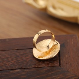 New Ethnic Gold Color Evil Eye Open Adjustable Rings Women's Luxury Zircon Adjustable Rings Wholesale Jewelry