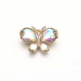 New Fashion Butterfly CZ Rings For Women Indian JewelryClassic Rhinestones Finger Adjustable Ring Banquet Jewelry Female Gifts