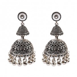 Retro Elegant Women's Afghan Indian Earrings Wedding Earrings Ethnic Gypsy Bell Jhumka Beads Jewelry Bijoux