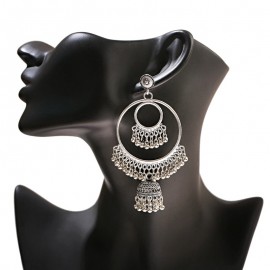 Retro Indian Jewelry Jhumka Jhumki Drop Earrings Gypsy Gold Silver Color Tassel Earrings For Women Fashion Jewelry