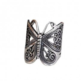 Retro Tibetan Silver Butterfly Ring Women's Fashion  Boho Ethnic Turkish Vintage Wedding Rings