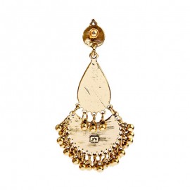Trendy Women's India Water Drop Alloy Tassel Stud Earrings Gold Silver Color Tibetan Jewelry Bohemia Jhumka Earrings