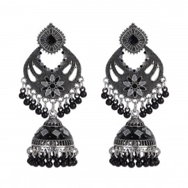 Vintage Women's Heart Shape Earrings 2023 Fashion Yellow Flower Silver Alloy Earrings Ethnic Geometric Dangle Earrings Jewelry