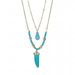 Boho Crescent Turquoises Necklace For Women Vintage Long Necklace Pendants Jewelry Accessories Gift