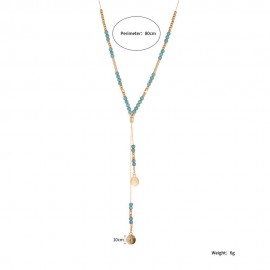 Ethnic Gypsy Boho Bohemia Necklace For Women Statement Jewelry Summer Long Turquoises Necklaces