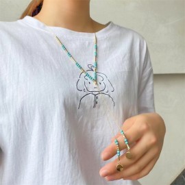 Ethnic Gypsy Boho Bohemia Necklace For Women Statement Jewelry Summer Long Turquoises Necklaces