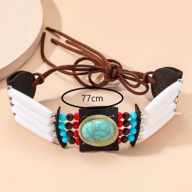 Ethnic Gypsy Boho Necklace For Women Collares Statement Jewelry Turquoises Indian Necklaces Pendants