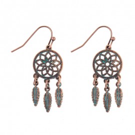 Ethnic Indian Alloy Blue Stone Beads Tassel Dangle Earrings For Women Gypsy Jhumka Jhumki Earring Statement Drop Earrings