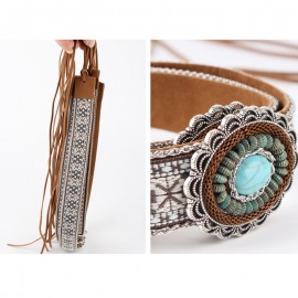 Fashion Handmade Turquoises Choker Necklaces Women Boho Collares Vintage Jewelry Bijoux Colier Necklaces Leather Neck Jewelry