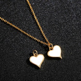 Fashion Red Heart Necklace Gold Color Long Chain Choker Copper Charm Moon Choker Party Necklaces Gift Jewelry For Women