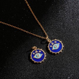Fashion Turkish Blue Evil Eyes Necklaces For Women Vintage Devil Pendant Necklaces Choker Beads Party Jewelry