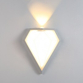 LED Wall Light Diamond Shape Indoor Living Room Corridor Decoration Lighting Lamp Outdoor Porch Wall Lamp Aluminum + Acrylic
