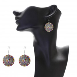 New Ethnic Boho Flower Earrings Jewelry Set Bijoux Women's Corful Dripping Oil Earrings Necklace Set