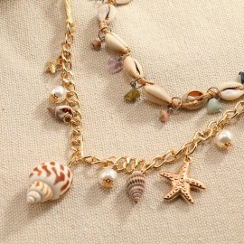 New Summer Boho Necklace For Women Vintage Beach Shell Starfish Necklace Pendants Jewelry Accessories Gift