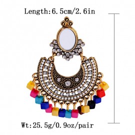 Retro Bohemia Beads Tassel Indian Earrings Women 2019 Ethnic Geometric Alloy Earrings Wedding Earrings Hangers