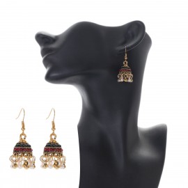 Retro Classic Small Bell CZ Earrings Women's Ethnic Pearl Tassel Earrings Piercing Wedding Jewelry Gifts