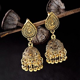 Retro Gold Color Peacock Ladies Earrings Tibetan Jewelry Gypsy Vintage Geometric Tassel Earrings Orecchini Etnici