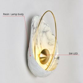 Shell Wall Lamp 5W LED Indoor Living Room Decoration Wall Light Dining Room Bedroom Lamp Resin Lamp Body AC90-260V Warm White