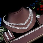 ThreeGraces 4pcs Elegant Shiny Full CZ Zircon Silver Color Luxury Dubai Nigerian Bridal Wedding Jewelry Set for Women TZ841