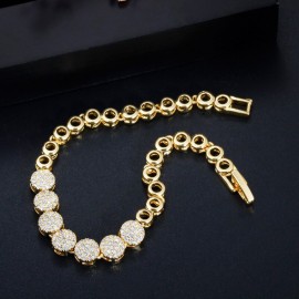 ThreeGraces Brilliant Cubic Zircon Choker Necklace Bracelet Earring Gold Color Bridal 3Pcs Jewelry Set for Wedding Party JS265