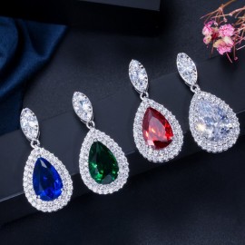 ThreeGraces Famous Brand African Design Bridal Accessories Red Cubic Zirconia Beads Jewelry Sets For Wedding Costume JS002