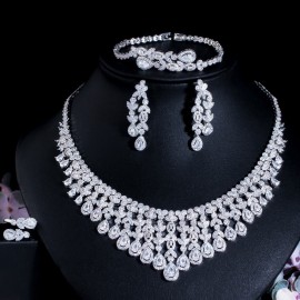 ThreeGraces Luxurious Dubai Nigeria Cubic Zirconia 4pcs Bridal Jewelry Set for Women Wedding Banquet Dress Accessories TZ727