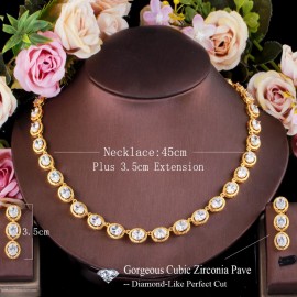 ThreeGraces Noble Design Blue Round Cubic Zirconia Party Luxury Nigerian Dubai Gold Bridal Wedding Jewelry Sets for Brides TZ559