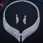 ThreeGraces Sparkling Cubic Zirconia Angel Wing Shape Luxury Big Bridal Wedding Collection Jewelry Set for Brides Dress TZ670