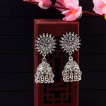 Vintage Carved India Jhumke Jewelry Tribe Silver Color Earrings For Women Lantern Thailand Boho Tribal Jewelry Oorbellen