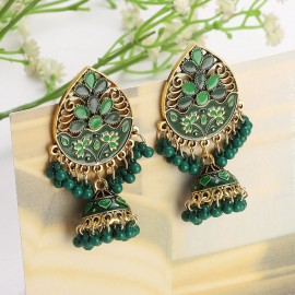 Vintage Fashion Water Drop Dangle Earrings for Women Ethnic Indian Jewelry Blue Flower Tassel Dangling Earrings Jewelry Gift