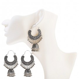 Vintage Gold Color Indian Jewelry Ethnic Geometry Statement Earrings For Women Big Gypsy Jhumka Drop Earrings