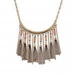 Vintage Gypsy Nepal Chain Alloy Moon Necklace Womens Statement Jewelry Ethnic Crystal Tassel Necklaces Collares