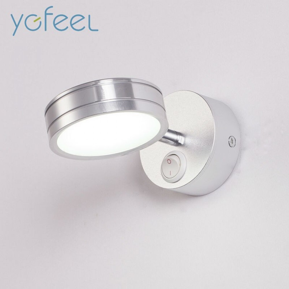 [YGFEEL] 5W LED Wall Lamps With Switch Bedroom Bedside Lamp Reading Light Corridor Stair Lighting Direction Adjustable AC90-260V