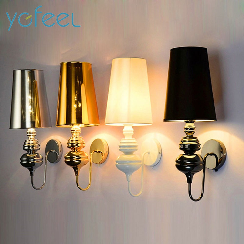 [YGFEEL] Modern Guard Wall Lamps European Style Bedroom Reading Lighting Corridor Lamp E27 Holder Silver/Gold/Black/White
