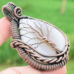 Bostwana Agate Gemstone Handmade Copper Wire Wrapped Pendant Jewelry 2.36 Inch BZ-111
