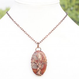 Noreena Jasper Gemstone Handmade Copper Wire Wrapped Pendant Jewelry 2.17 Inch BZ-129