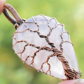 Moonstone Gemstone Handmade Copper Wire Wrapped Pendant Jewelry 2.17 Inch BZ-141