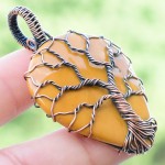 Mookaite Gemstone Handmade Copper Wire Wrapped Pendant Jewelry 1.97 Inch BZ-217