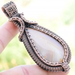 Bostwana Agate Gemstone Handmade Copper Wire Wrapped Pendant Jewelry 3.15 Inch BZ-233